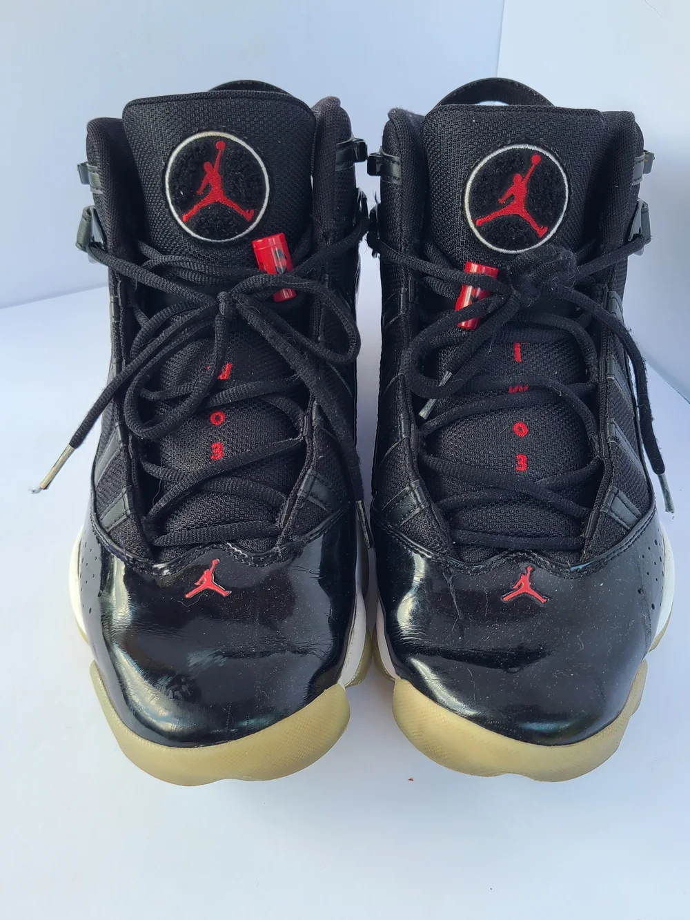 Nike Air Jordan 6 Rings Black Varsity Red Sneakers Size 11